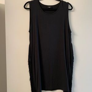 Black Mossimo Fringe Tunic Tank Top Blouse L